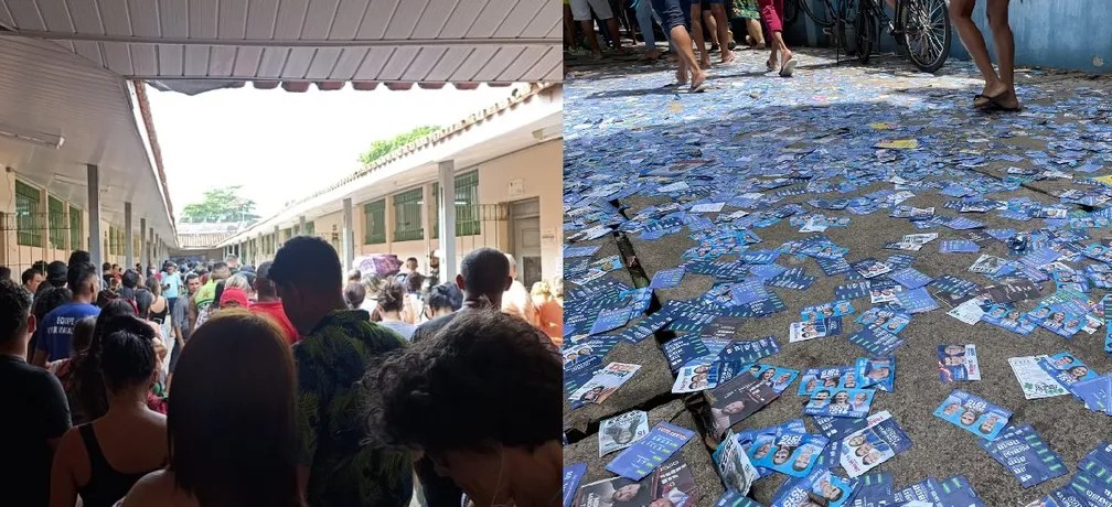 Manhã de votação tem filas e sujeira de santinhos no Pará; ACOMPANHE